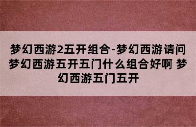 梦幻西游2五开组合-梦幻西游请问梦幻西游五开五门什么组合好啊 梦幻西游五门五开